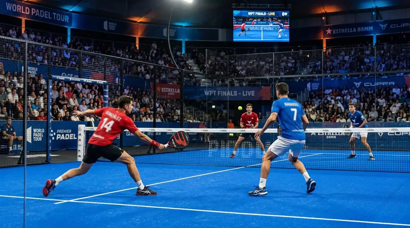 Premier-Padel-Turnierstadion mit Zuschauern